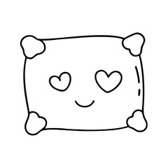 comforting pillow icon, comforting pillow line art - simple line art of comforting pillow, perfect for comforting pillow logos and icons