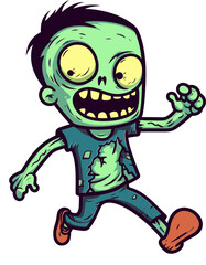 Walking Zombie with Lacerated Skin Undead Zombie with Slouching Shoulders SVG