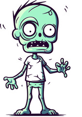 Horror Zombie with Broken Bones Zombie with Bloodied Eyes Vector