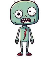 Zombie with Cracked Skull Horror Zombie with Unhinged Jaw PNG