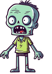 Undead Zombie with Exposed Skull Zombie with Grinning Mouth SVG
