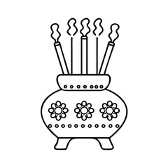 decorative incense burner icon, decorative incense burner line art - simple line art of decorative incense burner, perfect for decorative incense burner logos and icons