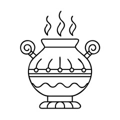 decorative incense burner icon, decorative incense burner line art - simple line art of decorative incense burner, perfect for decorative incense burner logos and icons