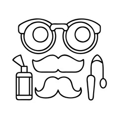 disguise kit icon, disguise kit line art - simple line art of disguise kit, perfect for disguise kit logos and icons
