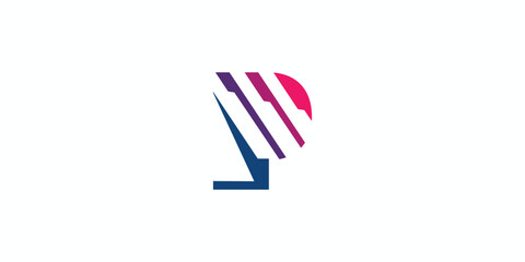 Obraz premium modern and unique letter P initials logo design