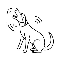 dog barking icon, dog barking line art - simple line art of dog barking, perfect for dog barking logos and icons
