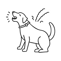 dog barking icon, dog barking line art - simple line art of dog barking, perfect for dog barking logos and icons