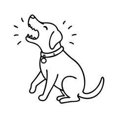 dog barking with excitement icon, dog barking with excitement line art - simple line art of dog barking with excitement, perfect for dog barking with excitement logos and icons
