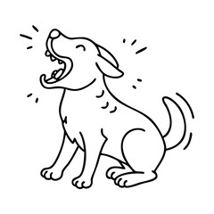 dog barking with excitement icon, dog barking with excitement line art - simple line art of dog barking with excitement, perfect for dog barking with excitement logos and icons