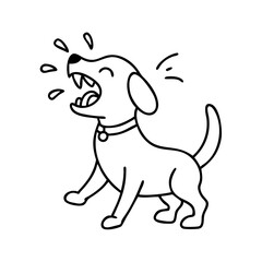 dog barking with excitement icon, dog barking with excitement line art - simple line art of dog barking with excitement, perfect for dog barking with excitement logos and icons