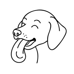 dog licking face icon, dog licking face line art - simple line art of dog licking face, perfect for dog licking face logos and icons