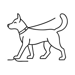 dog walking icon, dog walking line art - simple line art of dog walking, perfect for dog walking logos and icons