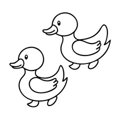 ducklings icon, ducklings line art - simple line art of ducklings, perfect for ducklings logos and icons
