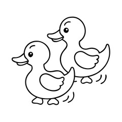 ducklings icon, ducklings line art - simple line art of ducklings, perfect for ducklings logos and icons