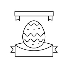 easter banner icon, easter banner line art - simple line art of easter banner, perfect for easter banner logos and icons