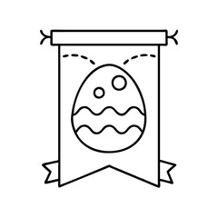 easter banner icon, easter banner line art - simple line art of easter banner, perfect for easter banner logos and icons