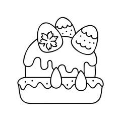 easter cake icon, easter cake line art - simple line art of easter cake, perfect for easter cake logos and icons