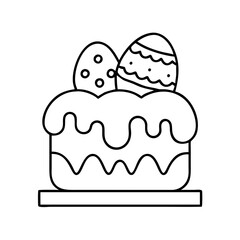 easter cake icon, easter cake line art - simple line art of easter cake, perfect for easter cake logos and icons