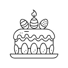 easter cake icon, easter cake line art - simple line art of easter cake, perfect for easter cake logos and icons