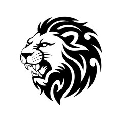 Tiger head vector logo design, face  for retro logos, emblems, badges, labels, icon template and tshirt vintage design element. Isolated on white background black color