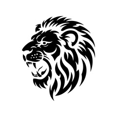 Tiger head vector logo design, face  for retro logos, emblems, badges, labels, icon template and tshirt vintage design element. Isolated on white background black color