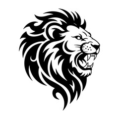 Tiger head vector logo design, face  for retro logos, emblems, badges, labels, icon template and tshirt vintage design element. Isolated on white background black color