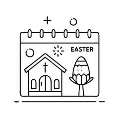 easter sunday church icon, easter sunday church line art - simple line art of easter sunday church, perfect for easter sunday church logos and icons