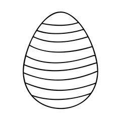 egg decorated with stripes icon, egg decorated with stripes line art - simple line art of egg decorated with stripes, perfect for egg decorated with stripes logos and icons