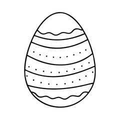 egg decorated with stripes icon, egg decorated with stripes line art - simple line art of egg decorated with stripes, perfect for egg decorated with stripes logos and icons