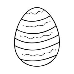 egg decorated with stripes icon, egg decorated with stripes line art - simple line art of egg decorated with stripes, perfect for egg decorated with stripes logos and icons