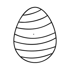egg decorated with stripes icon, egg decorated with stripes line art - simple line art of egg decorated with stripes, perfect for egg decorated with stripes logos and icons