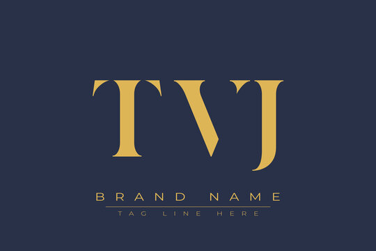 TVJ abstract letter logo design. This logo is designed by three abstract letters.