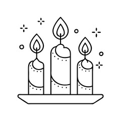 eid candles icon, eid candles line art - simple line art of eid candles, perfect for eid candles logos and icons