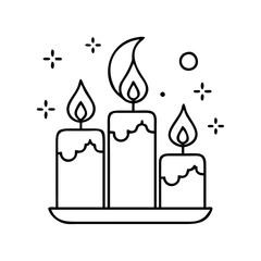 eid candles icon, eid candles line art - simple line art of eid candles, perfect for eid candles logos and icons