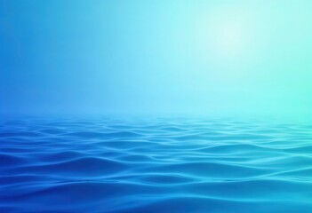 Blue ocean waves with bright sunlight reflection background