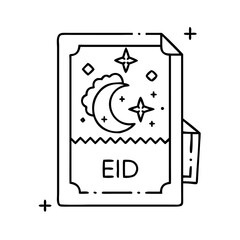 eid greeting card icon, eid greeting card line art - simple line art of eid greeting card, perfect for eid greeting card logos and icons