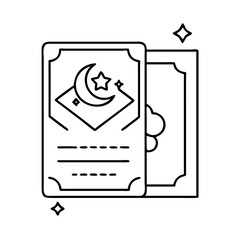 eid invitation card icon, eid invitation card line art - simple line art of eid invitation card, perfect for eid invitation card logos and icons