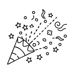 exploding confetti icon, exploding confetti line art - simple line art of exploding confetti, perfect for exploding confetti logos and icons