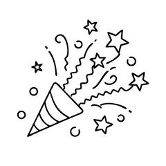 exploding confetti icon, exploding confetti line art - simple line art of exploding confetti, perfect for exploding confetti logos and icons