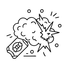 exploding gum icon, exploding gum line art - simple line art of exploding gum, perfect for exploding gum logos and icons