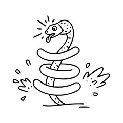 exploding spring snake icon, exploding spring snake line art - simple line art of exploding spring snake, perfect for exploding spring snake logos and icons