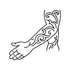 fake tattoo sleeve icon, fake tattoo sleeve line art - simple line art of fake tattoo sleeve, perfect for fake tattoo sleeve logos and icons