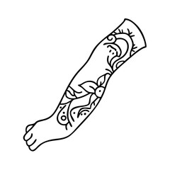 fake tattoo sleeve icon, fake tattoo sleeve line art - simple line art of fake tattoo sleeve, perfect for fake tattoo sleeve logos and icons