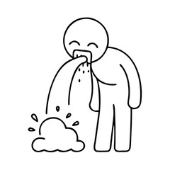 fake vomit icon, fake vomit line art - simple line art of fake vomit, perfect for fake vomit logos and icons