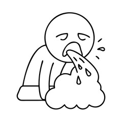 fake vomit icon, fake vomit line art - simple line art of fake vomit, perfect for fake vomit logos and icons