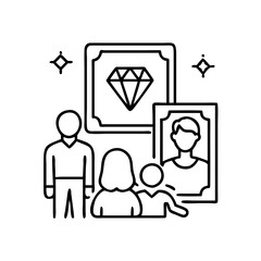 family heirloom icon, family heirloom line art - simple line art of family heirloom, perfect for family heirloom logos and icons