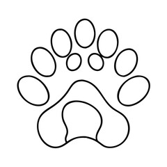 family pet paw print icon, family pet paw print line art - simple line art of family pet paw print, perfect for family pet paw print logos and icons