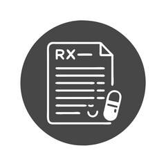 Fototapeta premium Prescription pad with medication pill in a circular design 