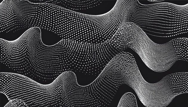 dynamic wavy modern seamless pattern trend dot work abstract background continuous tilted curved rounded structure half tone art illustration for textile print loopable graphical abstraction