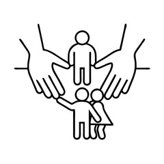 family unity symbol icon, family unity symbol line art - simple line art of family unity symbol, perfect for family unity symbol logos and icons